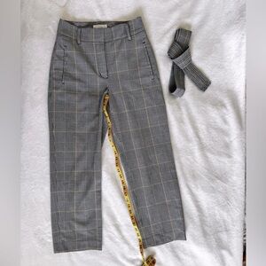 Aritzia Wilfred Dress Pants, High-waisted, Grey Yellow Plaid, Women Size 2